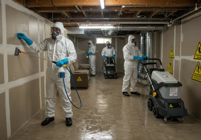 Basement Moisture Removal and Structural Drying process in Plum Grove, TX